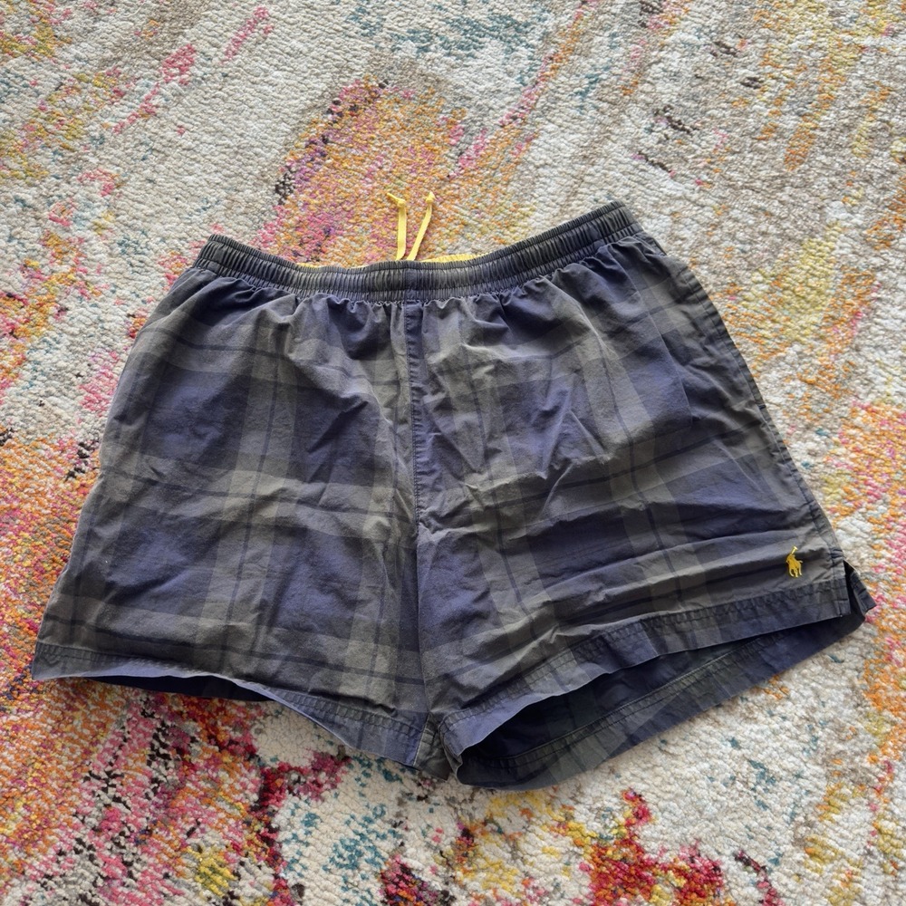 Polo Sport Ralph Lauren Swim Trunks Mens Large Lined Drawstring Pockets  Plaid